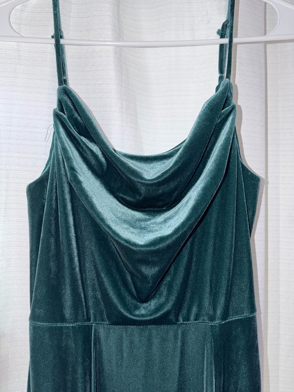 Velvet Cowl Neck Slip Dress in Dark Green | size 4